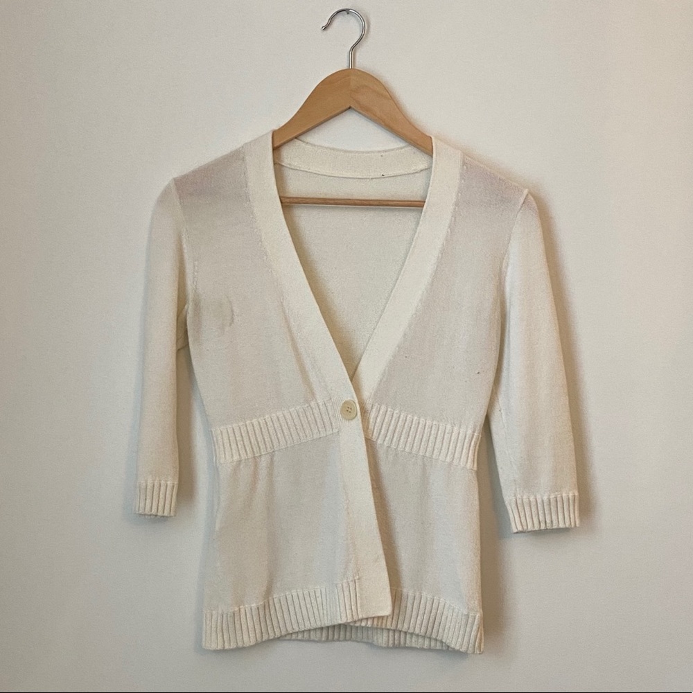 V Neck Cream Sweater